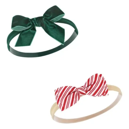 Hudson Baby Infant Girl Cotton and Synthetic Headbands, 12 Days Of Christmas Holly, 0-24 Months image {5}
