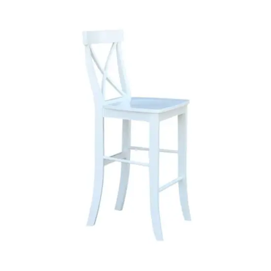 30" X-Back Counter Height Barstool White - International Concepts image {3}