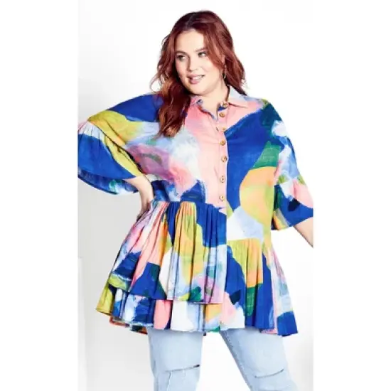 Women's Plus Size Splash Print Tunic - multi | ZIM & ZOE image {3}