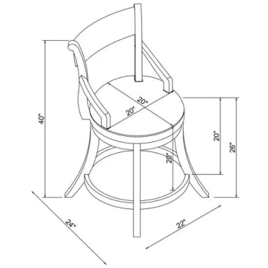 Big and Tall Gerald Counter Height Barstool Brown - Powell Company image {8}