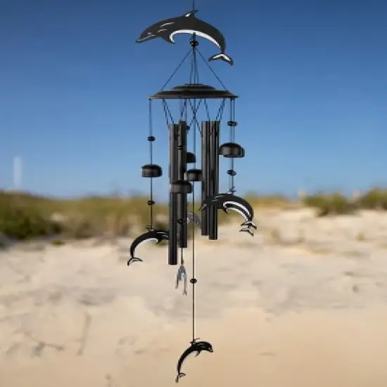 Dawhud Direct 35" H Dolphins Wind Chimes - Outdoor Decorations image {2}