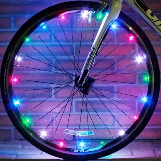 Activ Life Bike Lights for Wheels, Best Basket Stuffers for Kids and Teen Gifts; with Batteries Included - 1 Tire Pack, Pink image {4}