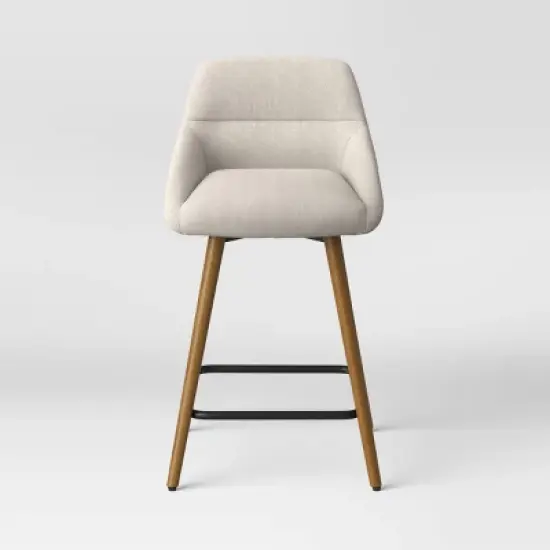 Timo Swivel Counter Height Barstool with Wood - Threshold&trade; image {2}