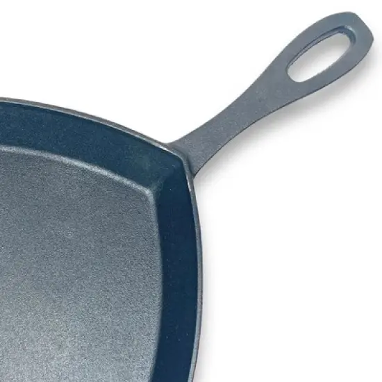 Bayou Classic 12 Inch Square Cast Iron Skillet Cookware Pan with Helper Handle and Pour Spouts for Home Kitchen Cooking, Black image {3}