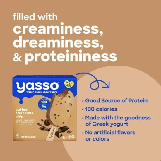 Yasso Frozen Greek Yogurt - Coffee Chocolate Chip Bars - 4ct image {4}