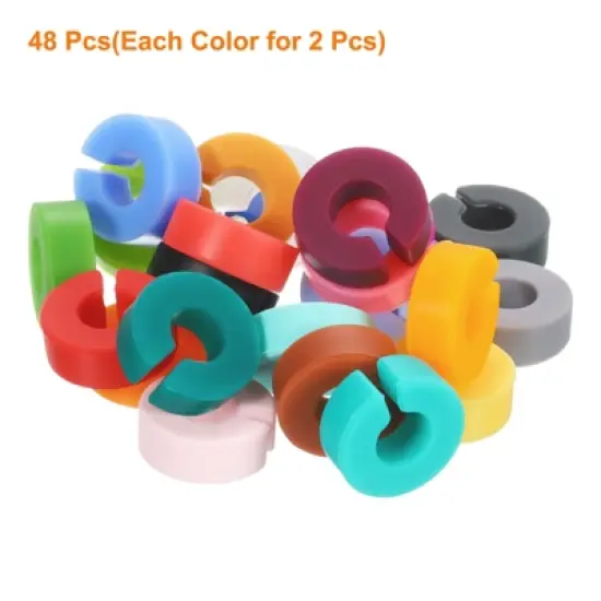 Unique Bargains Silicone Comfortable Bright Colors Lightweight Wine Glass Charm 12 Pcs image {2}