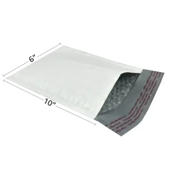 UOFFICE Pack of 250 Poly Bubble Mailer Bags 6.5"x10" #0 Envelopes image {2}