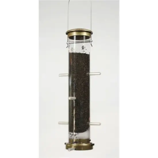 Aspects Quick-Clean Tube Wild Bird Feeder with 8 Perches, 1.25 Quart Capacity, Antique Brass image {2}