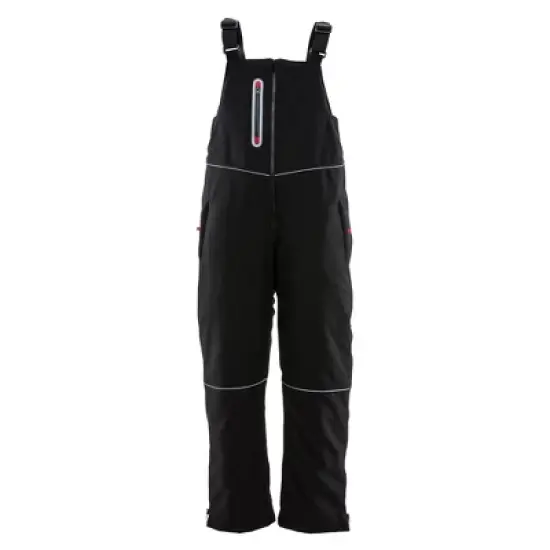 RefrigiWear Women's Insulated Softshell Bib Overalls with Reflective Piping image {6}