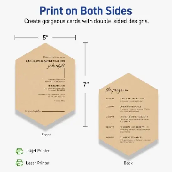 Avery Geo Flat Cards, 5" x 7", Matte Kraft Brown, 20 Total image {5}
