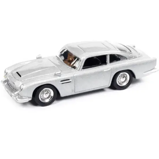 Aston Martin DB5 RHD Silver Met. 007 James Bond "GoldenEye" 1995 Movie w/Tin Display 1/64 Diecast Model Car by Johnny Lightning image {1}