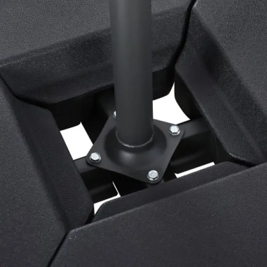 Outsunny 4-Piece Outdoor Patio Offset Umbrella Base Stand Weight Holder w/ Cross Base for Powerful Support, 158lbs Sand or 132lbs Water Filled, Black image {7}