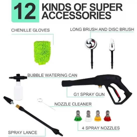 Swtroom Electric Pressure Washer 1800W Power Washer Max 2030 PSI 1.8 GPM Home Patios Cars Fences Driveways image {5}