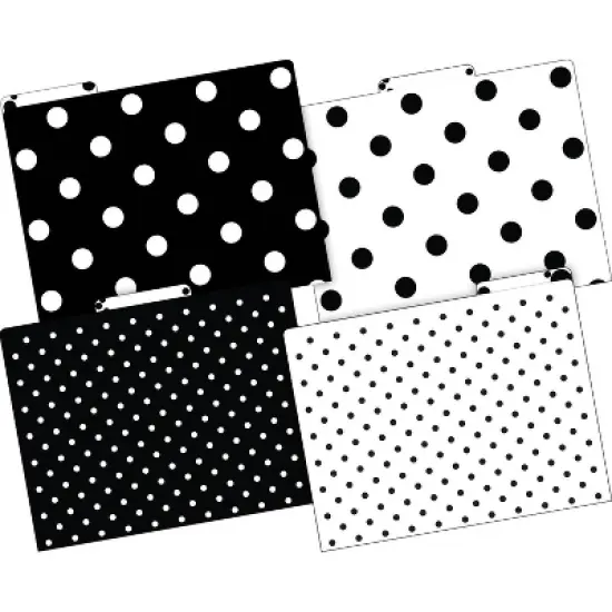 Barker Creek Black and White Dot 14pt Letter-Size File Folders Multi-Design Set 24 per Set image {1}