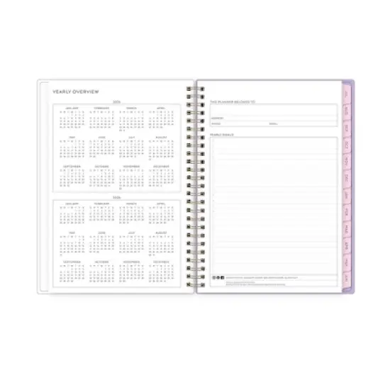 Blue Sky 2025-2026 Yao Cheng Weekly/Monthly Wirebound Planner Notes 5.875x8.625 Printed Hydrangeas Lavender image {7}