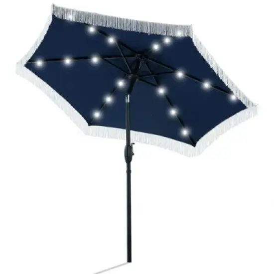 Ainfox 7.5ft Outdoor Tassel Umbrella With Lights image {6}