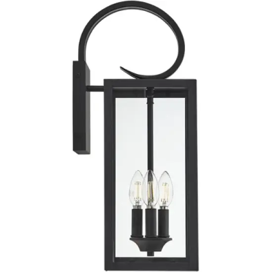 John Timberland Mira Modern Outdoor Wall Light Fixture Flat Black 21 1/2" Clear Glass for Post Exterior Barn Deck House Porch Yard Posts Patio Home image {7}