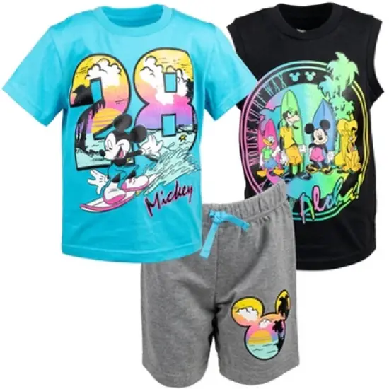 Disney Lion King Pixar Toy Story  Mickey Mouse Goofy T-Shirt Tank Top and Shorts 3 Piece Outfit Set Toddler to Big Kid image {10}