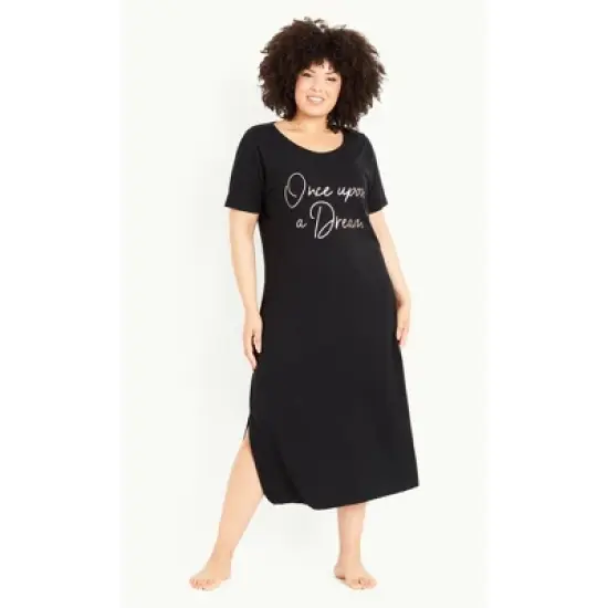 Women's Plus Size Dream Sleep Dress  - Black | EVANS image {3}