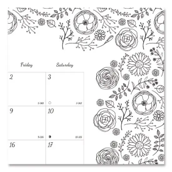 Monthly Desk Pad Calendar, Monthly Coloring Artwork, 22 x 17, Black Binding, Clear Corners, 12-Month (Jan to Dec): 2026 image {2}