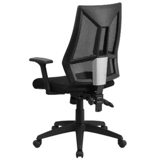 Flash Furniture High Back Black Mesh Multifunction Swivel Ergonomic Task Office Chair with Adjustable Arms image {6}