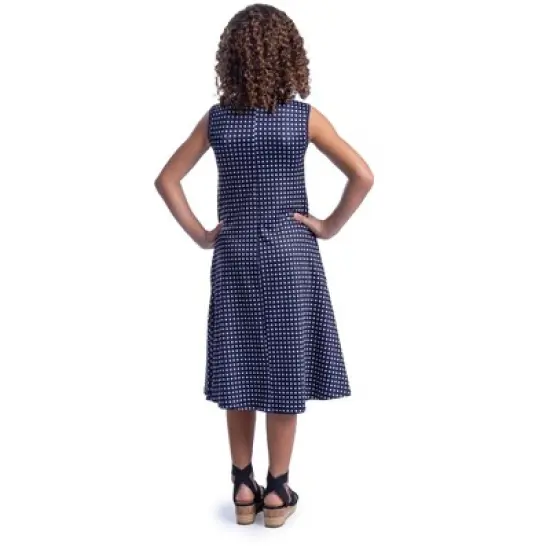 24seven Comfort Apparel Girls Polka Dot Sleeveless With Pockets Short Dress image {2}