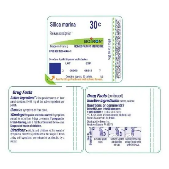 Silica Marina 30C by Boiron Homeopathic Single Medicine For Digestive  -  80 Pellet image {1}