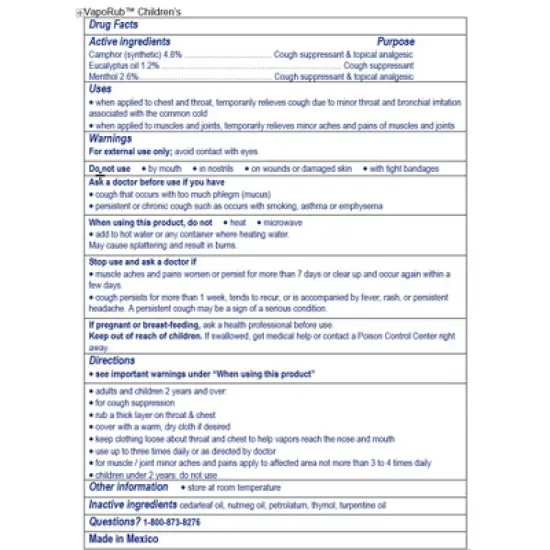 VapoRub Kids' Vicks Balm - Camphor - 1.76oz image {4}