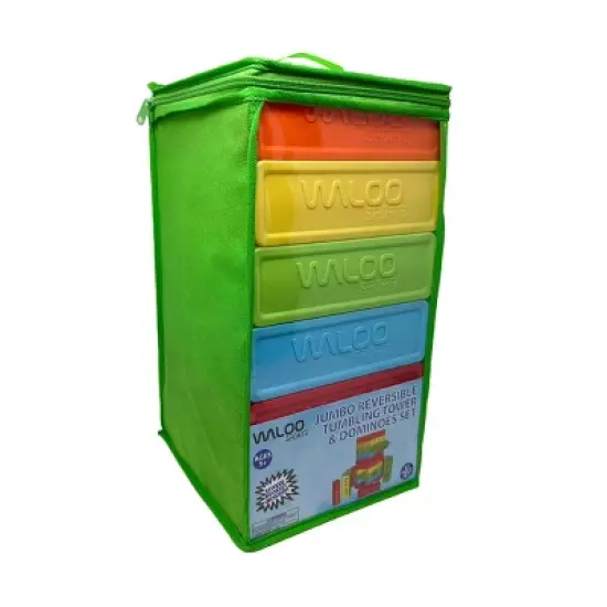 Waloo Sports Jumbo Reversible Tumbling Tower & Dominoes - 30pc Set image {3}