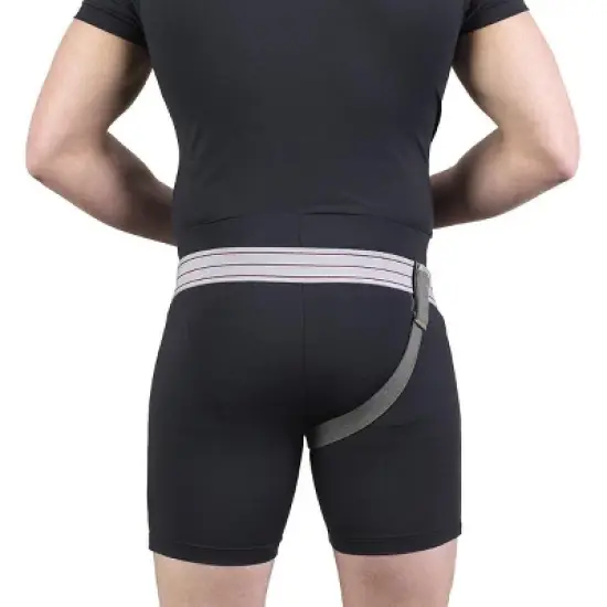 OTC Hernia Truss, Single Herniation, Inguinal Scrotal Treatment, Left or Right Side, Grey, Right image {1}