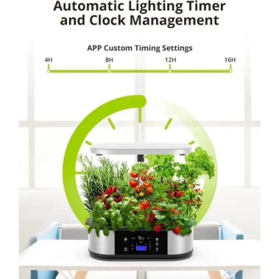 Hydroponics Growing System 12 Pods With Smart Control & 36W Full Spectrum Light image {3}