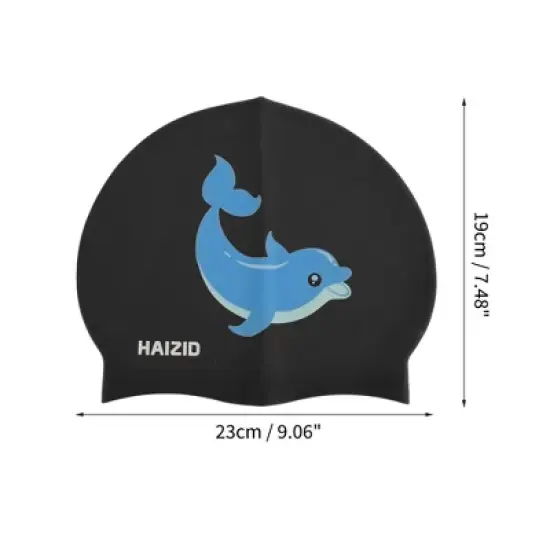 Unique Bargains Kid's Silicone Cartoon Dolphin Swim Cap 1 Pc image {3}