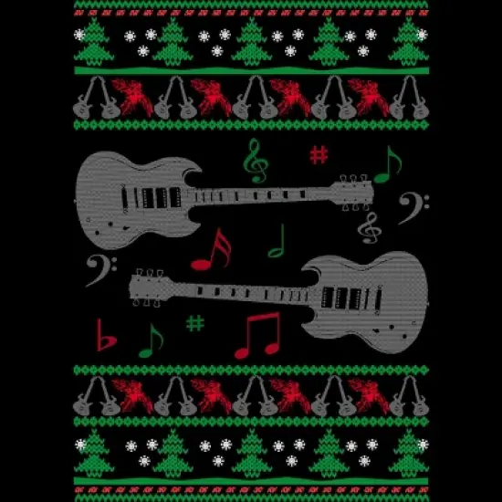 Junior's Design By Humans Guitar Christmas By sophialada T-Shirt image {1}