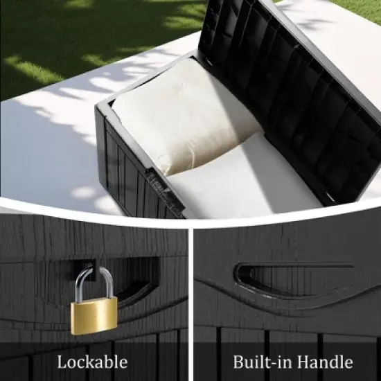 Decksplore 35/45/80/110/180 Outdoor Resin Waterproof Deck Box with Lockable Lid image {6}