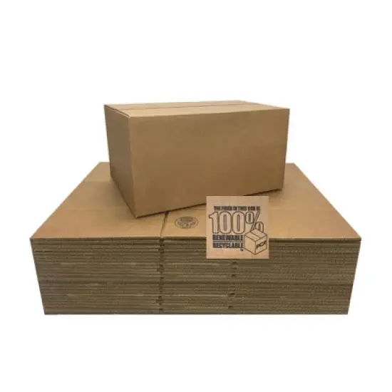 UOFFICE Pack of 25 Flat Corrugated Boxes 12" x 10" x 4" e-Commerce Shipping Boxes image {1}