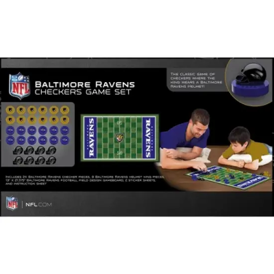 MasterPieces Officially licensed NFL Baltimore Ravens Checkers Board Game for Families and Kids ages 6 and Up image {3}