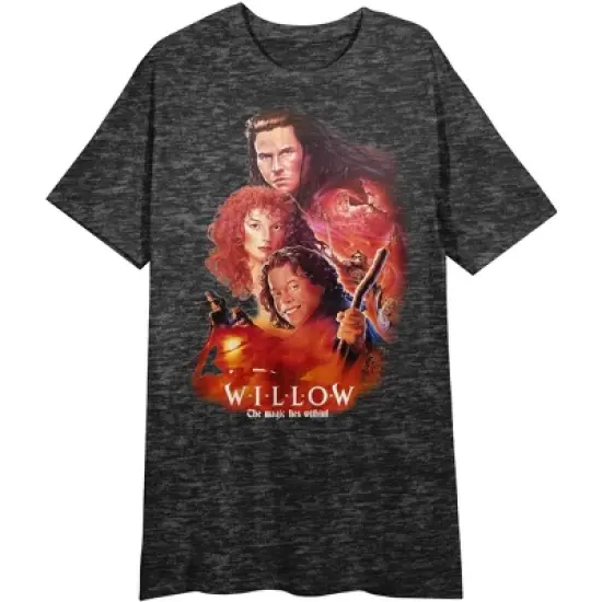Willow Poster Art Crew Neck Short Sleeve Charcoal Heather Women's T-shirt image {4}