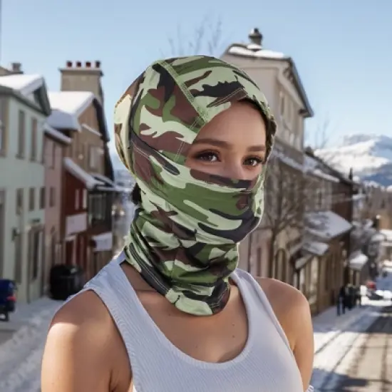 Unique Bargains Quick-drying Ice Silk Camouflage Balaclava Face Mask 1 Pc image {4}