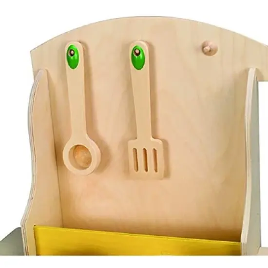 Hape My Creative Cookery Club Kid's Wooden Kitchen Chef Role Play Playset with Cooking Accessories, Utensils, and Food Kit, for Ages 3 Years and Up image {3}