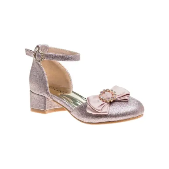 Badgley Mischka Girls' Block Heel Dress Shoes with Bow - Perfect for Parties, Weddings, and Special Occasions (Little Kids/Big Kids) image {9}