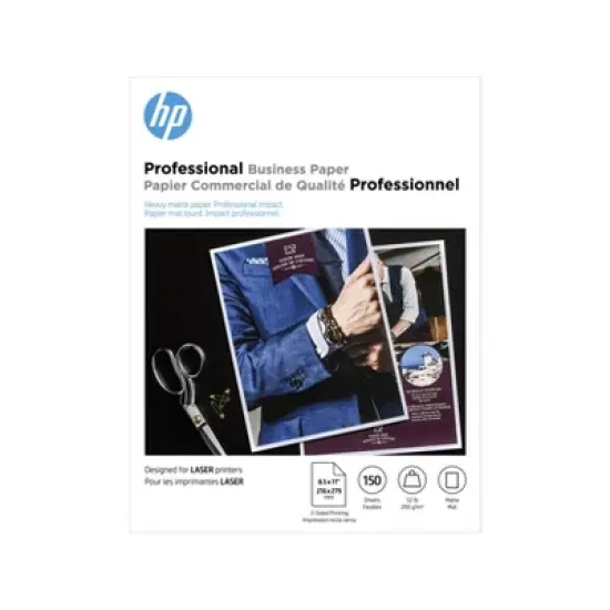 HP Professional Business Paper, Matte, 52 lb, 8.5 x 11 in. (216 x 279 mm), 150 sheets 4WN05A image {3}