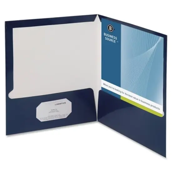 Business Source Two Pocket Folder Ltr 2-Pkts 100 Shts 25/BX NY 44430 image {1}