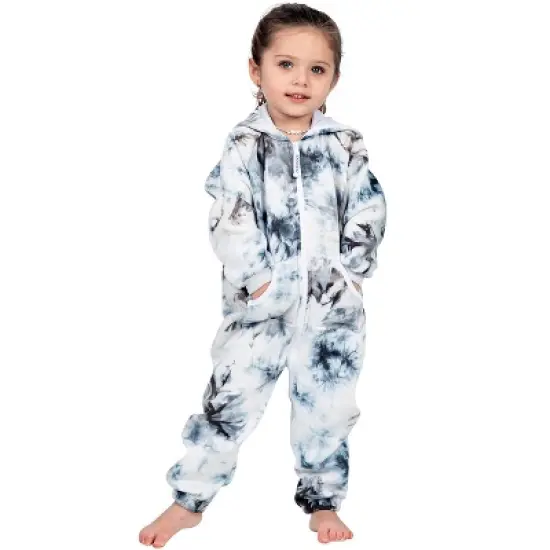 Joggies - TieDye Black Toddler Footless Hoodie Onesie image {3}