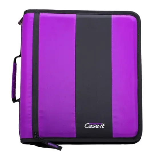Case-It The Classic Zipper Binder - 2 Inch O-Rings - Multiple Pockets - 800 Sheet Capacity - Comes with Shoulder Strap image {3}