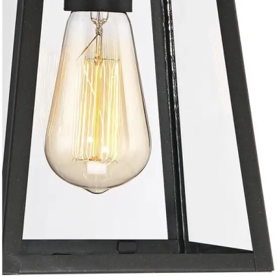 John Timberland Arrington Modern Semi Flush Mount Outdoor Ceiling Light Mystic Black 11 3/4" Clear Glass for Post Exterior Barn Deck House Porch Yard image {2}