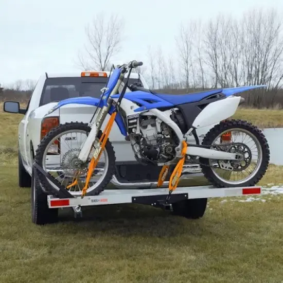 Black Widow Dirt Bike Carrier with 400 Pound Capacity and Wheel Chock for Single Youth or Adult Bikes, Motorcycles or Fat Tire Bikes, Silver image {5}