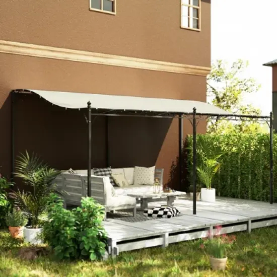 Outsunny Outdoor Pergola Canopy, Metal Patio Canopy with Drainage Holes for Backyard, Garden, Porch image {1}