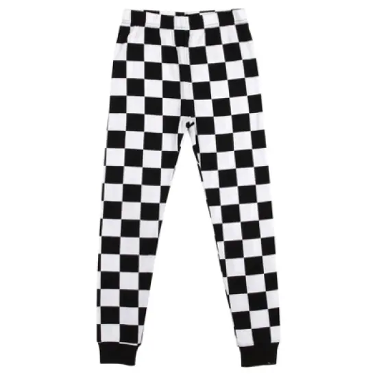 Beetlejuice Character Group with Black and White Checker Pattern Youth Long Sleeve Pajama Set image {3}