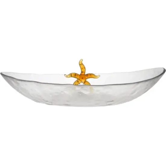 Pavilion Gift Company - Starfish - 12" Glass Platter with 3D Icon - Serving Platters image {6}
