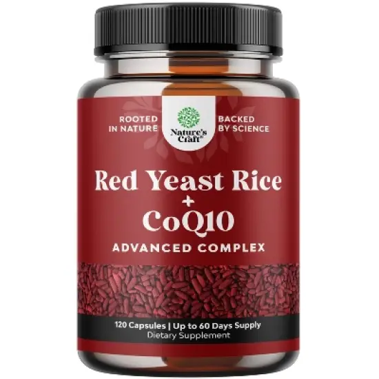 Red Yeast Rice + CoQ10 Advanced Complex Capsule, Support Skin, Heart, Lung & Brain Health, Nature's Craft, 60, 120 or 240ct image {8}